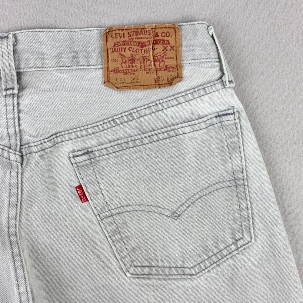 Vintage Levi's Jeans 501-0657 Mens 33x30 Gray Faded Denim 1985 USA‎ Workwear